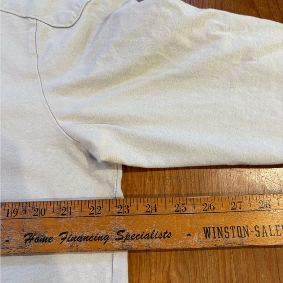 Old Navy Rugby Shirt Mens Large Beige Long Sleeve Heavy Cotton Henley Casual - Picture 8 of 10